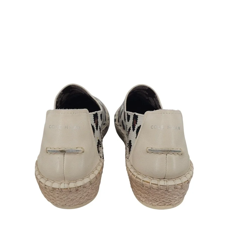 Cole‎ Haan Cloudfeel Leopard Knit Espadrille Flats W20614 Womens 11 B Tan Brown